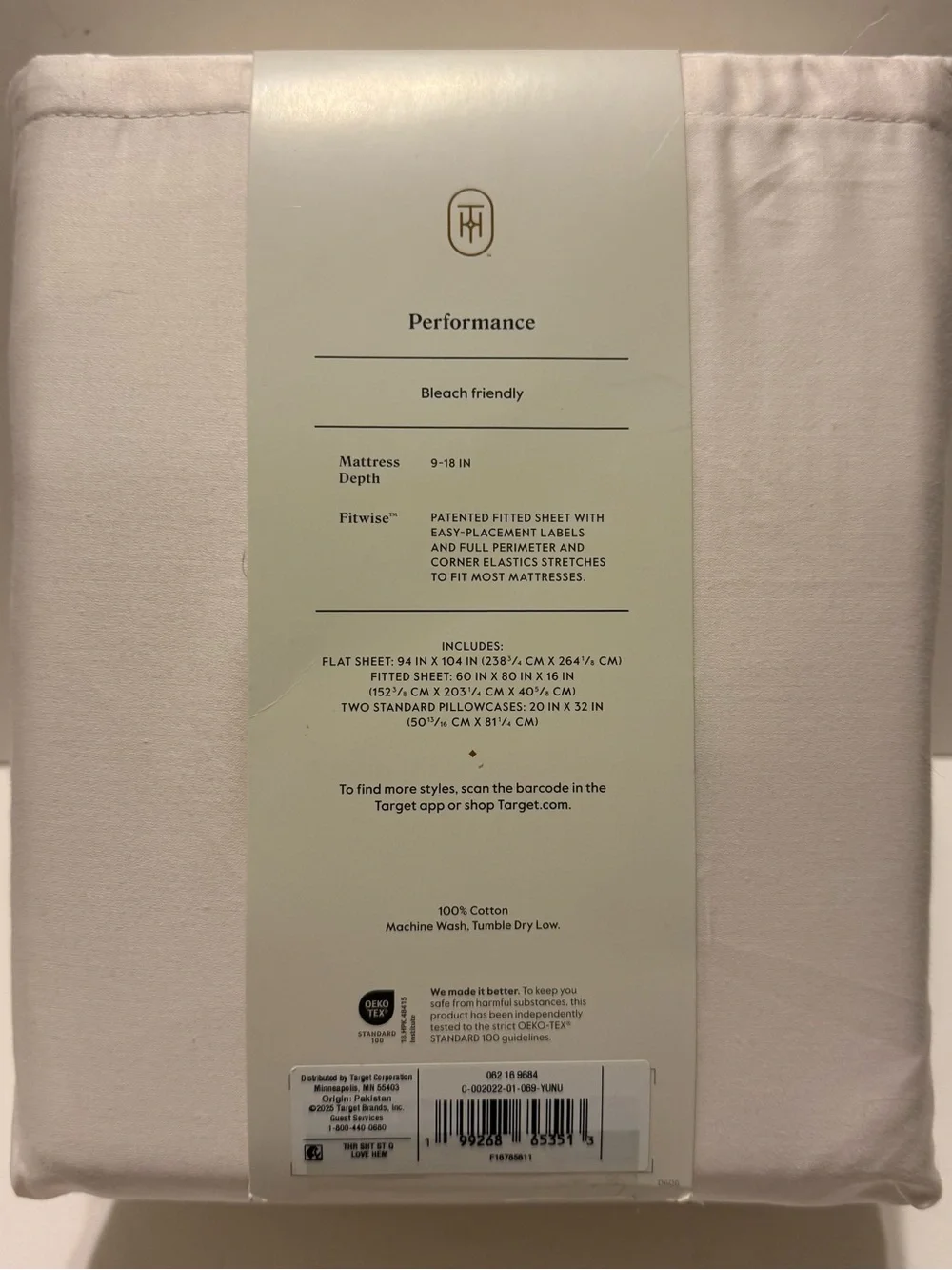 Threshold Performance Sheet Set Queen Love 400 Thread Count 100% Cotton New